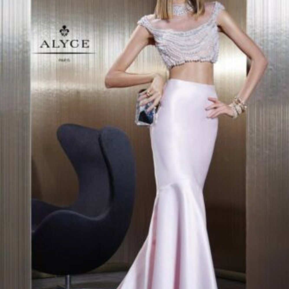Claudine for Alyce Paris Light Pink Prom Dress